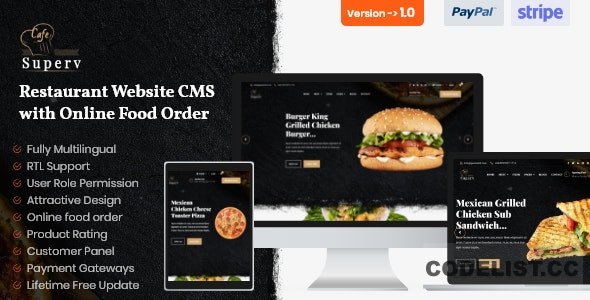 Superv v1.0 - Restaurant Website CMS & Management System with Food Order &raquo; Premium Scripts, Plugins &amp; Mobile