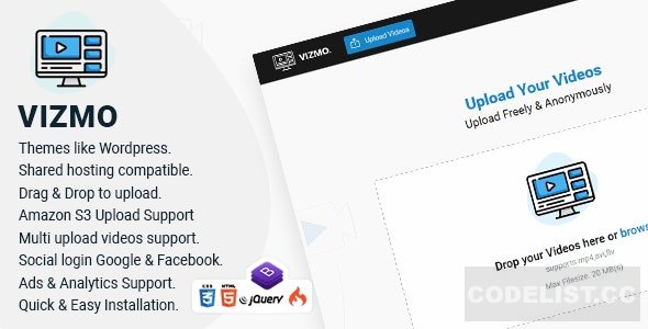 Vizmo v1.0 - Simple Video Hosting Script - nulled » Premium Scripts, Plugins & Mobile