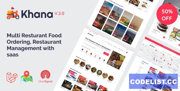 Khana v2.2 - Multi Resturant Food Ordering, Restaurant Management With Saas » Premium Scripts, Plugins & Mobile