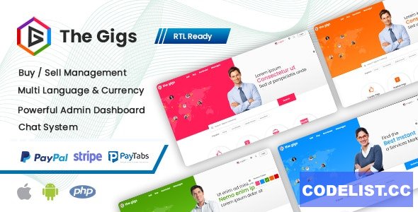 Thegigs v1.0 - Freelance Marketplace Script with Admin panel(Web + Android + IOS) » Premium Scripts, Plugins & Mobile