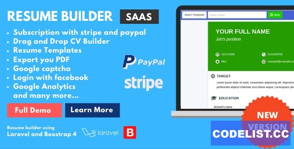 ResumeFaGo v1.2 - Saas Resume and CV buider - nulled &raquo; Premium Scripts, Plugins &amp; Mobile