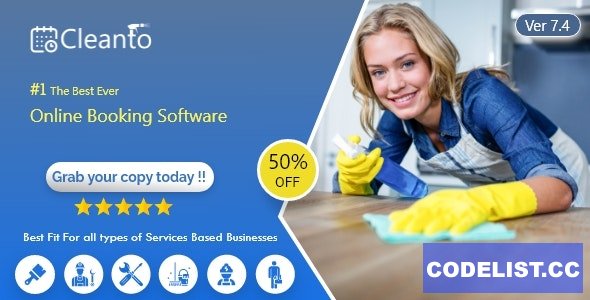 Cleanto v7.4 - Online bookings management system for maid services and cleaning companies » Premium Scripts, Plugins & Mobile