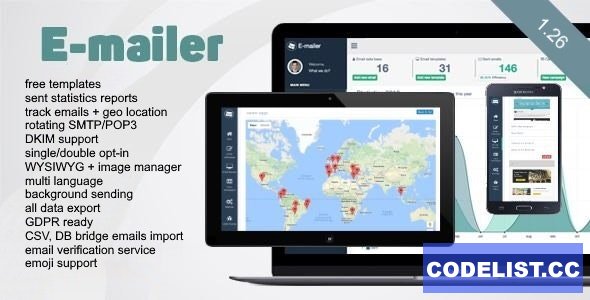 E-mailer v1.26 - Newsletter & Mailing System with Analytics + GEO location » Premium Scripts, Plugins & Mobile