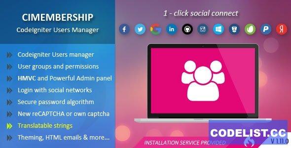 CIMembership v1.11.0 - CodeIgniter Users Manager » Premium Scripts, Plugins & Mobile