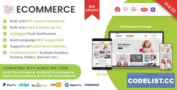 Laravel Ecommerce v1.0.22 - Universal Ecommerce/Store Full Website with Themes and Advanced CMS/Admin Panel » Premium Scripts, Plugins & Mobile