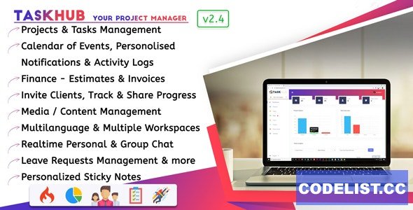 Taskhub v2.1 - Project Management, Finance, CRM Tool » Premium Scripts, Plugins & Mobile