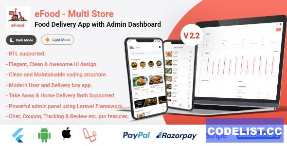 eFood v2.2 - Food Delivery App with Laravel Admin Panel + Delivery Man App » Premium Scripts, Plugins & Mobile