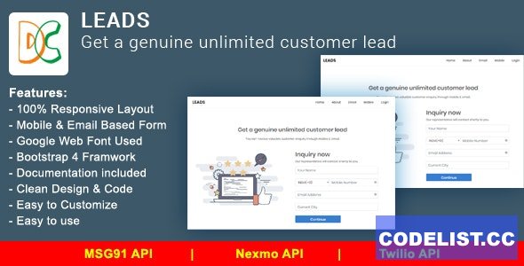 LEADS v2.0 - Get a Genuine Unlimited Customer Lead » Premium Scripts, Plugins & Mobile