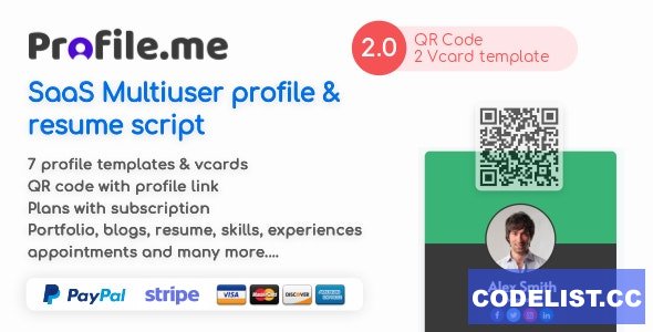 Profile.me v2.0 - Saas Multiuser Profile Resume & Vcard Script » Premium Scripts, Plugins & Mobile