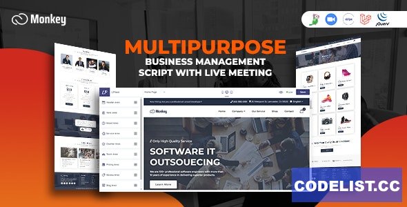 Monkey v2.0 - Laravel Multipurpose Website CMS &amp; Business Agency Management With Live Meeting &raquo; Premium Scripts, Plugins &amp; Mobile