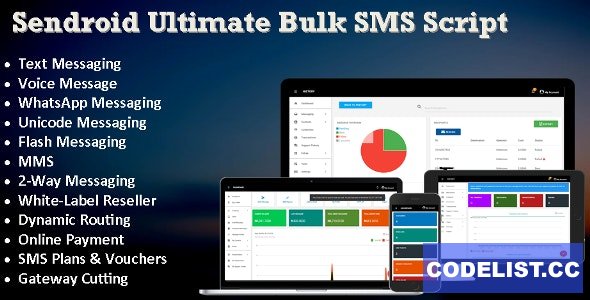 Sendroid v3.1.3 - Ultimate Bulk SMS, WhatsApp and Voice Messaging Script with White-Label Reseller System » Premium Scripts, Plugins & Mobile