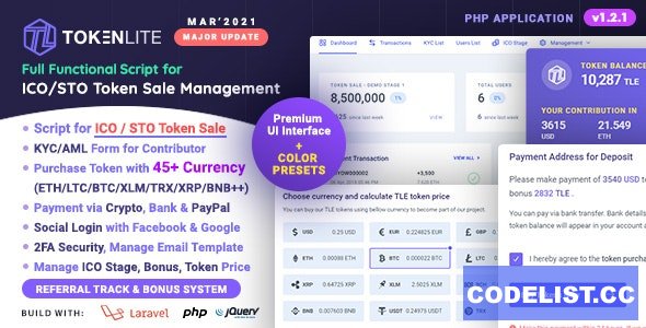 TokenLite v1.3.0 - ICO / STO Token Sale Management Dashboard - ICO Admin Script - nulled &raquo; Premium Scripts, Plugins &amp; Mobile