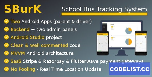 SBurK v2.5 - School Bus Tracker - Two Android Apps + Backend + Admin panels - SaaS » Premium Scripts, Plugins & Mobile