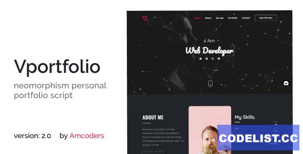 Vportfolio v2.1 - Neomorphism Laravel Personal Portfolio Script - nulled » Premium Scripts, Plugins & Mobile