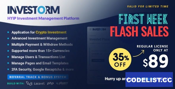 Investorm v1.1.0 - Advanced HYIP Investment Management Platform - nulled » Premium Scripts, Plugins & Mobile