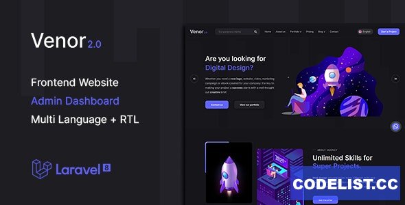 Venor v2.0 - Multipurpose Website CMS &amp; Creative Agency Management System &raquo; Premium Scripts, Plugins &amp; Mobile
