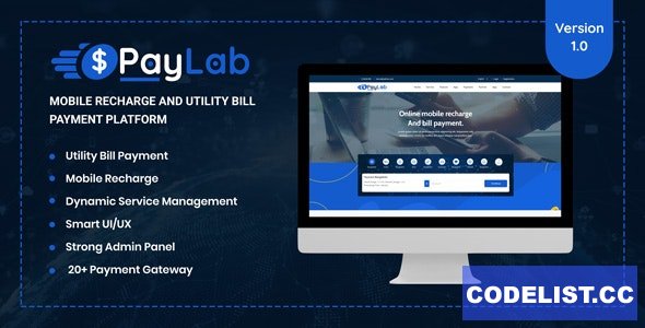PayLab v1.0 - Mobile Recharge And Utility Bill Payment Platform - nulled » Premium Scripts, Plugins & Mobile