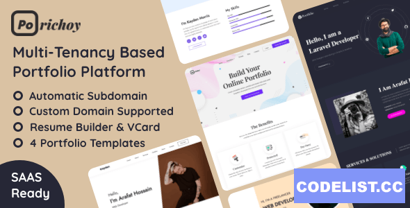 Porichoy v1.5 - Multitenancy Based Portfolio Builder Platform (SAAS) - nulled » Premium Scripts, Plugins & Mobile