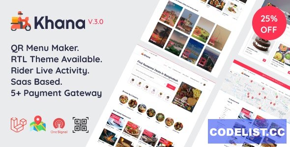 Khana v3.2.1 - Multi Resturant Food Ordering, Restaurant Management With Saas And QR Menu Maker » Premium Scripts, Plugins & Mobile