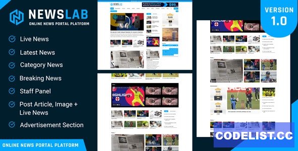 NewsLab v1.1 - Online Newspaper And Magazine Platform - nulled » Premium Scripts, Plugins & Mobile