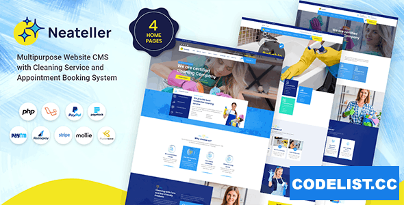 Neateller v1.3 - Multipurpose Website CMS with Cleaning Service and Appointment Booking System - nulled » Premium Scripts, Plugins & Mobile