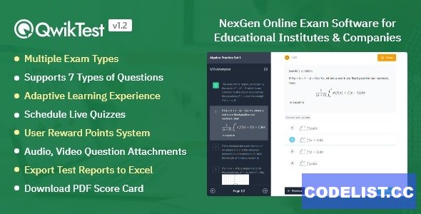 QwikTest v1.4.1 - NexGen Online Exam & Quiz Software » Premium Scripts, Plugins & Mobile