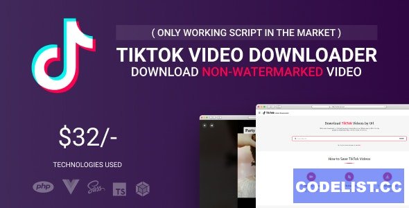 TikTok Video Downloader Without Watermark &amp; Music Extractor v2.5.3 &raquo; Premium Scripts, Plugins &amp; Mobile