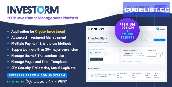 Investorm v1.2.0 - Advanced HYIP Investment Management Platform » Premium Scripts, Plugins & Mobile