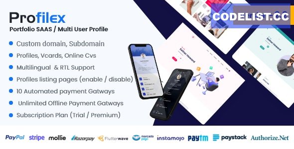 Profilex v2.2 - Portfolio Builder SAAS / Multi-User Profile (Multitenancy) - nulled » Premium Scripts, Plugins & Mobile