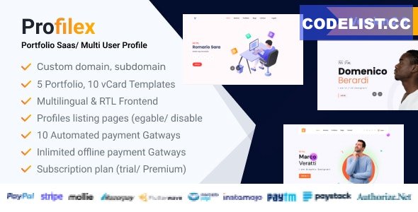 Profilex v2.3 - Portfolio Builder SAAS / Multi-User Profile (Multitenancy) - nulled » Premium Scripts, Plugins & Mobile