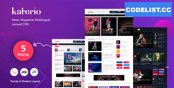 Katerio v1.0.4 - News, Magazine Multilingual Laravel CMS » Premium Scripts, Plugins & Mobile