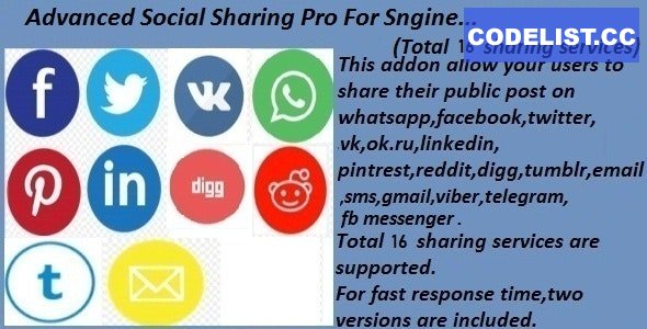 Advanced Social Sharing Pro For Sngine - 21 February 2022 » Premium Scripts, Plugins & Mobile