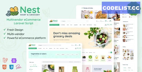 Nest v1.15.0 - Multivendor Organic & Grocery Laravel eCommerce - nulled » Premium Scripts, Plugins & Mobile
