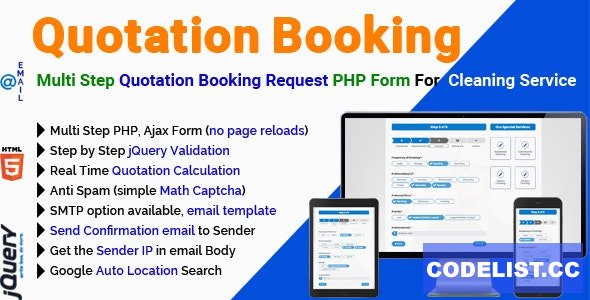Quotation Booking v3.1.1 - Multi Step Quotation Booking Request PHP Form For Cleaning Service » Premium Scripts, Plugins & Mobile