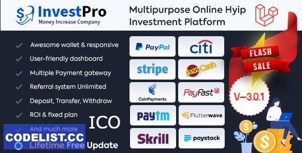 InvestPro v3.0.1 ᄄC HYIP & ICO Online Investment Wallet & Banking Platform » Premium Scripts, Plugins & Mobile