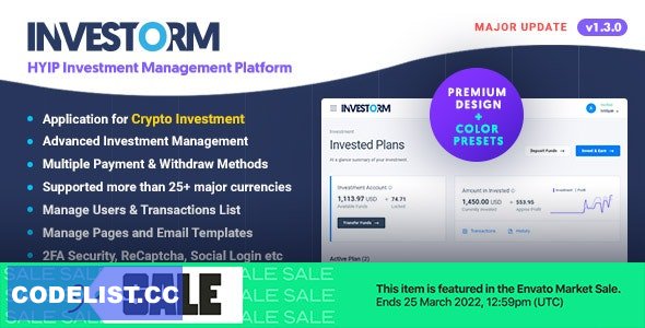 Investorm v1.3.0 - Advanced HYIP Investment Management Platform - nulled » Premium Scripts, Plugins & Mobile