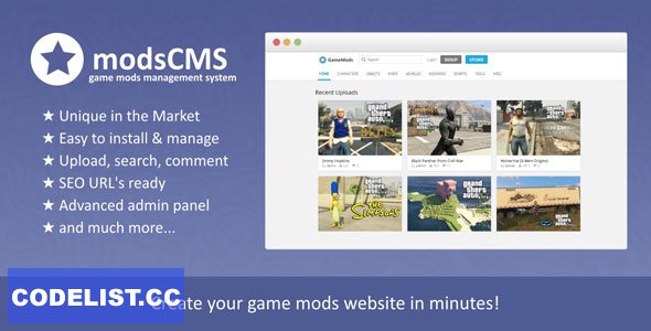 ModsCMS v1.1 - Game Mods PHP Script » Premium Scripts, Plugins & Mobile