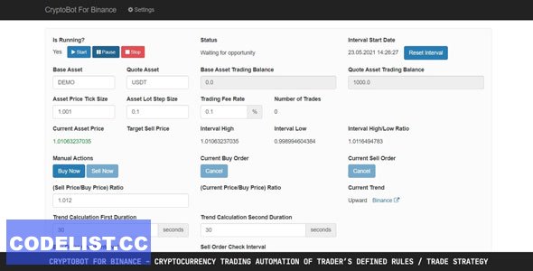 CryptoBot For Binance v1.3.1 » Premium Scripts, Plugins & Mobile