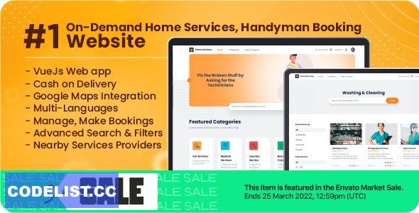 Customer Website For On-Demand Home Services, Business Listing, Handyman Booking v1.2.1 » Premium Scripts, Plugins & Mobile