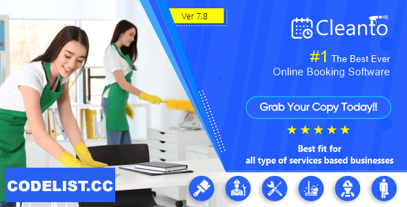 Cleanto v8.2 - Online bookings management system for maid services and cleaning companies - nulled » Premium Scripts, Plugins & Mobile