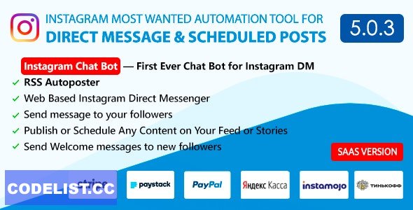 DM Pilot v5.0.3 - Instagram Chat Bot, Web Direct Messenger & Scheduled Posts - nulled » Premium Scripts, Plugins & Mobile