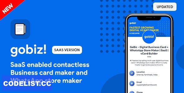 GoBiz v4.3.0 - Digital Business Card + WhatsApp Store Maker | SaaS | vCard Builder - nulled » Premium Scripts, Plugins & Mobile