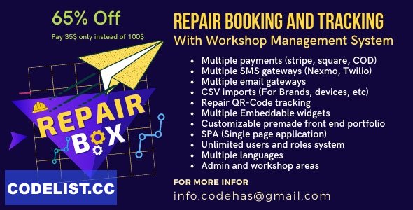 Repair box v0.5.8 - Repair booking,tracking and workshop management system - nulled &raquo; Premium Scripts, Plugins &amp; Mobile
