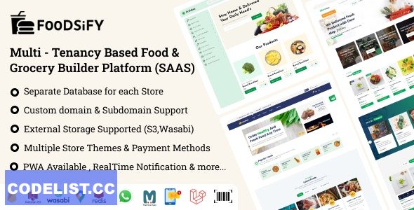 FOODSIFY v1.6 - Multitenancy Based Food Grocery & E-commerce Builder Platform (SAAS) » Premium Scripts, Plugins & Mobile