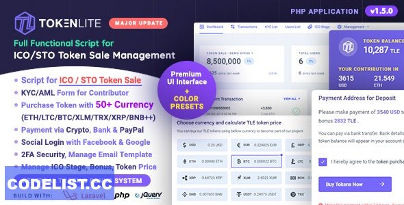 TokenLite v1.7.0 - ICO / STO Token Sale Management Dashboard - ICO Admin Script - nulled &raquo; Premium Scripts, Plugins &amp; Mobile