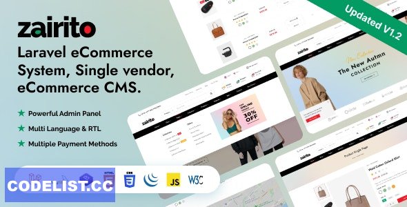 Zairito v1.8 - Laravel eCommerce System - Single vendor » Premium Scripts, Plugins & Mobile
