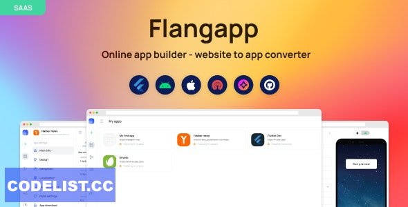 Flangapp v1.2 - SAAS Online app builder from website » Premium Scripts, Plugins & Mobile