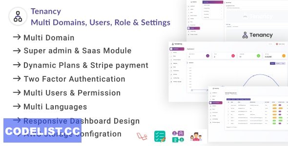 Tenancy v1.0.3 - Domains, Database, Users, Role, Permissions & Settings » Premium Scripts, Plugins & Mobile