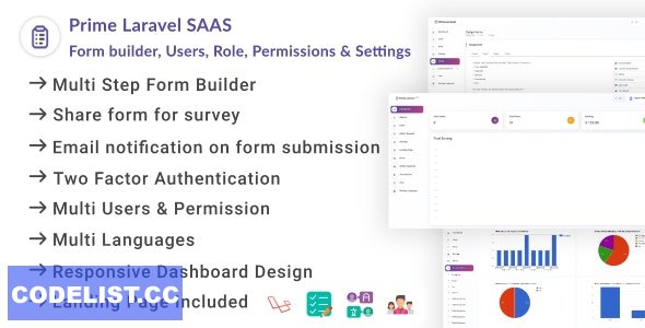 Prime Laravel Saas 1.0.6 - Form builder, Users, Role, Permissions & Settings » Premium Scripts, Plugins & Mobile
