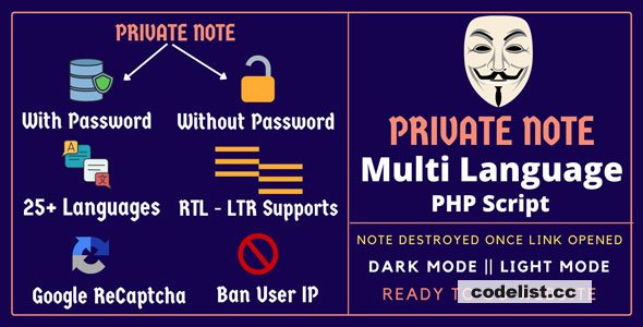Privy v1.0 - Private Note Multi Language PHP Script » Premium Scripts, Plugins & Mobile